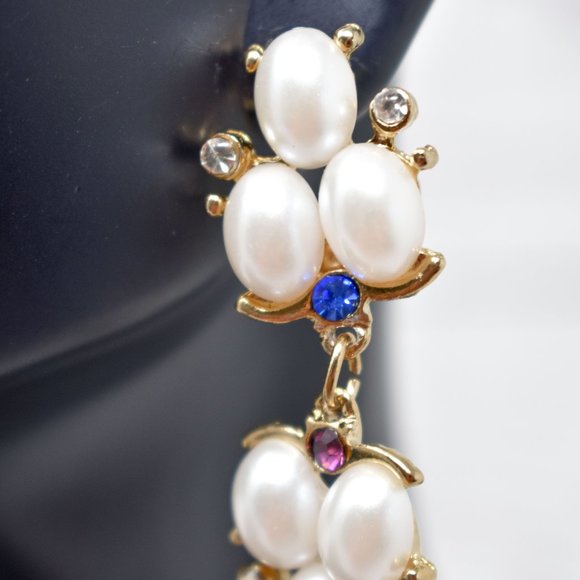 1.75" Drop Dangle Pearl Blue/Purple Earrings - Picture 7 of 12